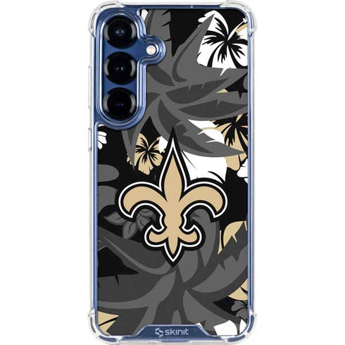 NFL New Orleans Saints Tropical Print Galaxy S25 Clear Case
