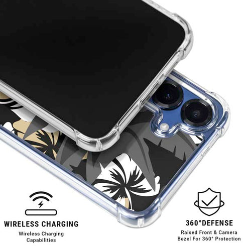NFL New Orleans Saints Tropical Print Galaxy S25 Plus Clear Case