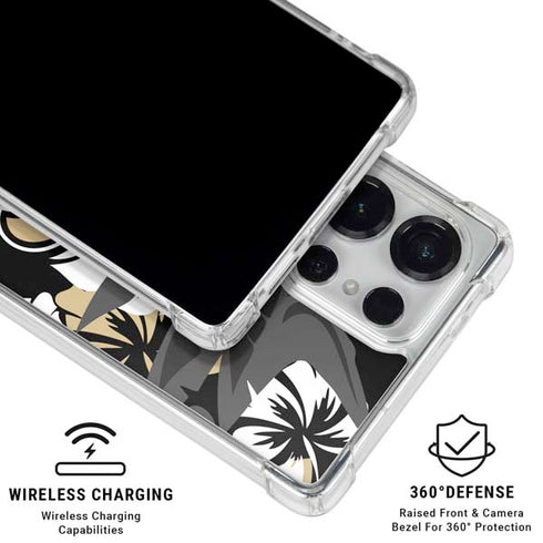 NFL New Orleans Saints Tropical Print Galaxy S26 Ultra Clear Case