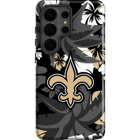 NFL New Orleans Saints Tropical Print Galaxy S26 Ultra Impact Case