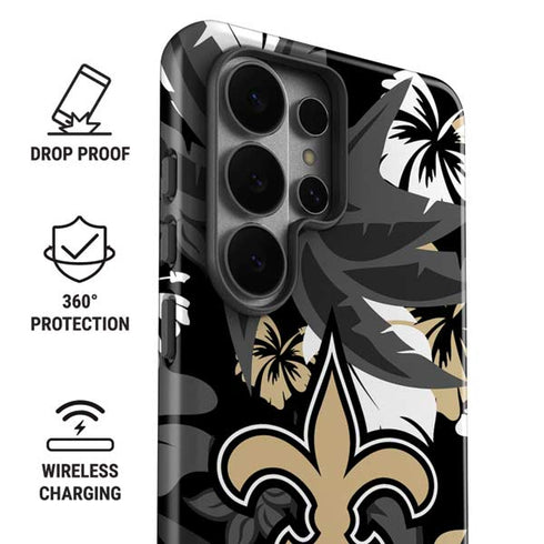 NFL New Orleans Saints Tropical Print Galaxy S26 Ultra Impact Case