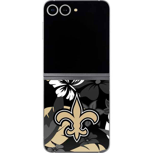 NFL New Orleans Saints Tropical Print Galaxy Z Flip6 Skin