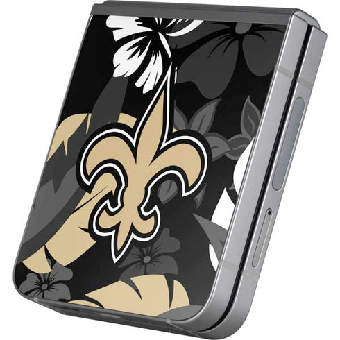 NFL New Orleans Saints Tropical Print Galaxy Z Flip6 Skin