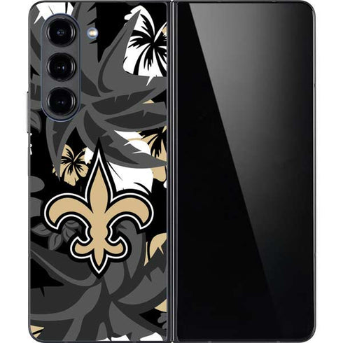 NFL New Orleans Saints Tropical Print Galaxy Z Fold5 5G Skin