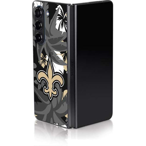 NFL New Orleans Saints Tropical Print Galaxy Z Fold5 5G Skin