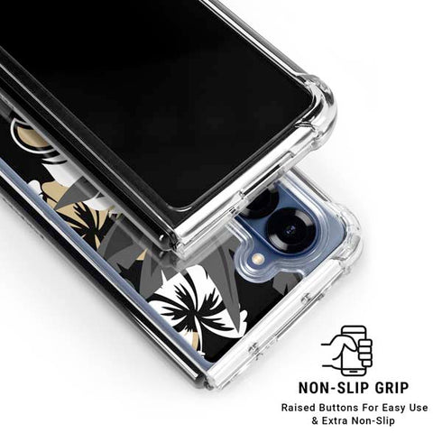 NFL New Orleans Saints Tropical Print Galaxy Z Fold6 Clear Case