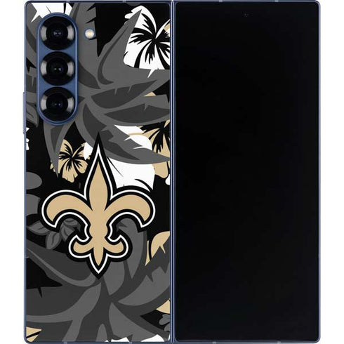 NFL New Orleans Saints Tropical Print Galaxy Z Fold6 Skin