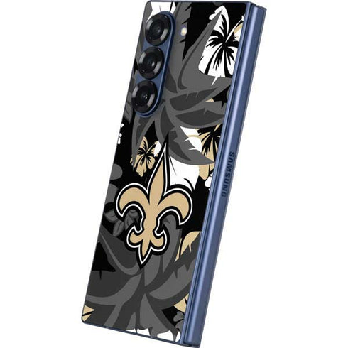 NFL New Orleans Saints Tropical Print Galaxy Z Fold6 Skin