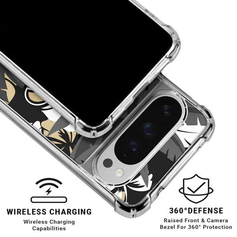 NFL New Orleans Saints Tropical Print Google Pixel 10 Pro XL Clear Case