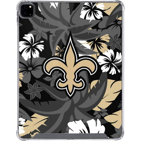 NFL New Orleans Saints Tropical Print iPad Pro 12.9in (2020) Clear Case