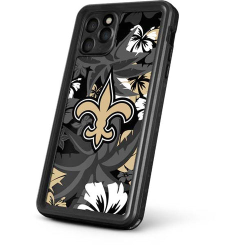 NFL New Orleans Saints Tropical Print iPhone 11 Pro Waterproof Case