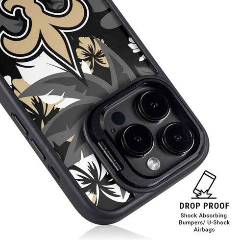 NFL New Orleans Saints Tropical Print iPhone 14 Pro Max Kickstand Case