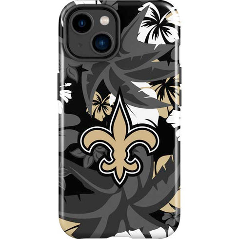 NFL New Orleans Saints Tropical Print iPhone 15 Impact Case