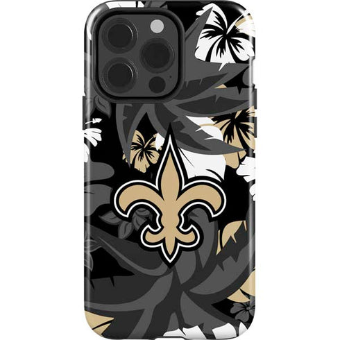 NFL New Orleans Saints Tropical Print iPhone 15 Pro Impact Case