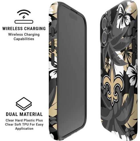 NFL New Orleans Saints Tropical Print iPhone 16 Magsafe Impact Case