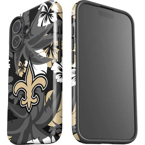 NFL New Orleans Saints Tropical Print iPhone 16 Plus Impact Case