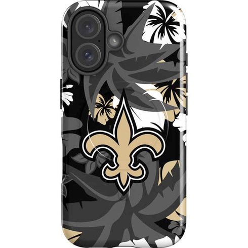 NFL New Orleans Saints Tropical Print iPhone 16 Plus Magsafe Impact Case