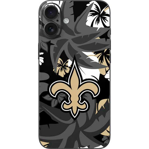 NFL New Orleans Saints Tropical Print iPhone 16 Plus Skin