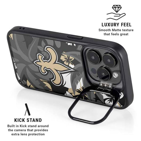 NFL New Orleans Saints Tropical Print iPhone 16 Pro Kickstand Case