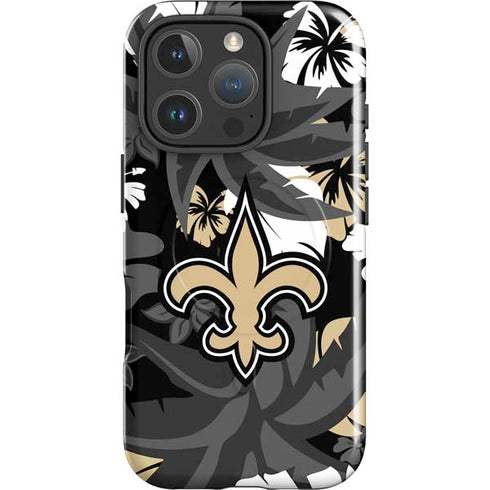 NFL New Orleans Saints Tropical Print iPhone 16 Pro Magsafe Impact Case