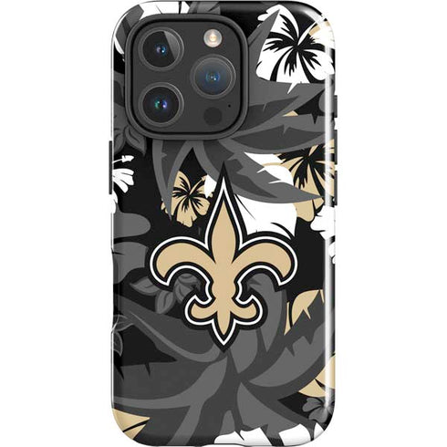 NFL New Orleans Saints Tropical Print iPhone 16 Pro Max Impact Case