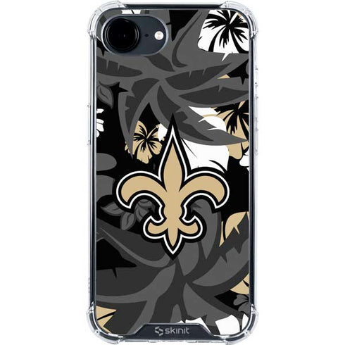 NFL New Orleans Saints Tropical Print iPhone 16e Clear Case