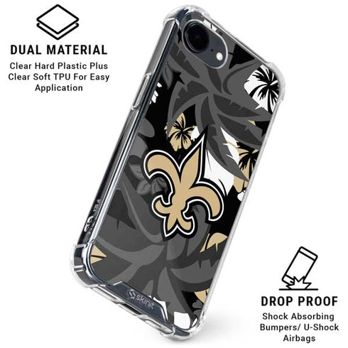 NFL New Orleans Saints Tropical Print iPhone 16e Clear Case