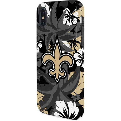 NFL New Orleans Saints Tropical Print iPhone X Pro Case