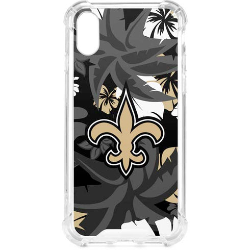 NFL New Orleans Saints Tropical Print iPhone XS Clear Case