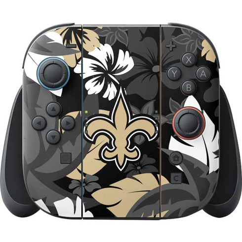 NFL New Orleans Saints Tropical Print Nintendo Switch 2 (2025) Joy-Con Controller Skin