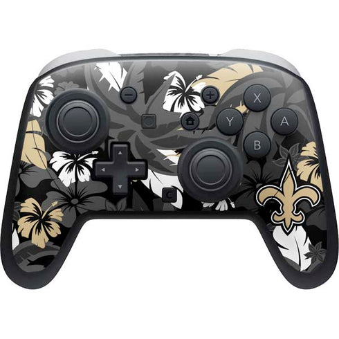 NFL New Orleans Saints Tropical Print Nintendo Switch 2 (2025) Pro Controller Skin
