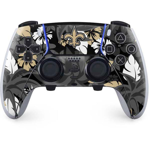 NFL New Orleans Saints Tropical Print PS5 DualSense Edge Pro Controller Skin