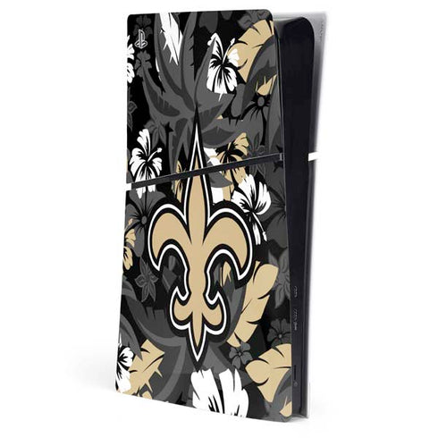 NFL New Orleans Saints Tropical Print PS5 Slim Digital Edition Console Skin