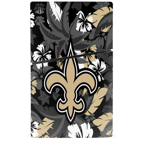 NFL New Orleans Saints Tropical Print PS5 Slim Digital Edition Console Skin