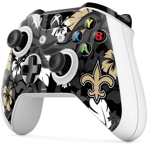 NFL New Orleans Saints Tropical Print Xbox One S All-Digital Edition Bundle Skin
