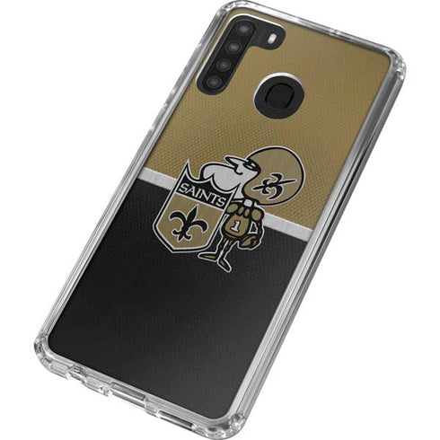 NFL New Orleans Saints Vintage Galaxy A21 Clear Case