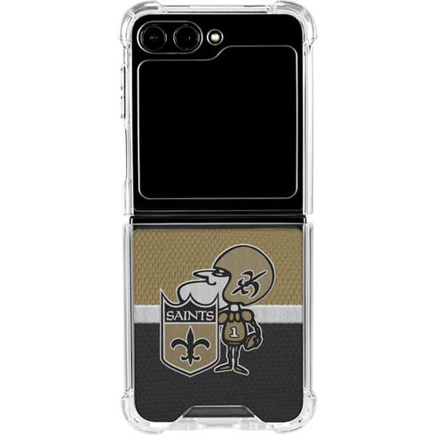 NFL New Orleans Saints Vintage Galaxy Z Flip6 Clear Case