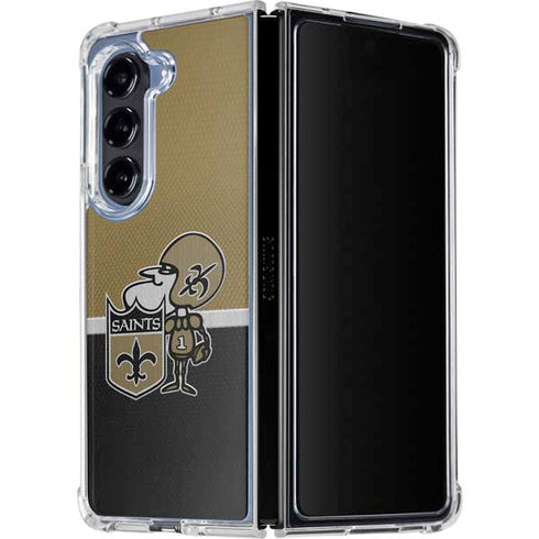 NFL New Orleans Saints Vintage Galaxy Z Fold5 5G Clear Case