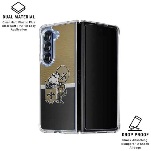 NFL New Orleans Saints Vintage Galaxy Z Fold6 Clear Case