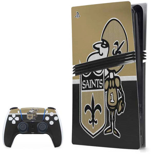 NFL New Orleans Saints Vintage PS5 Pro Bundle Skin