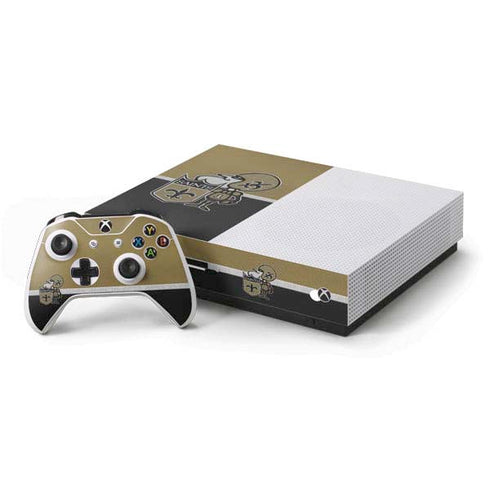 NFL New Orleans Saints Vintage Xbox One S Console and Controller Bundle Skin