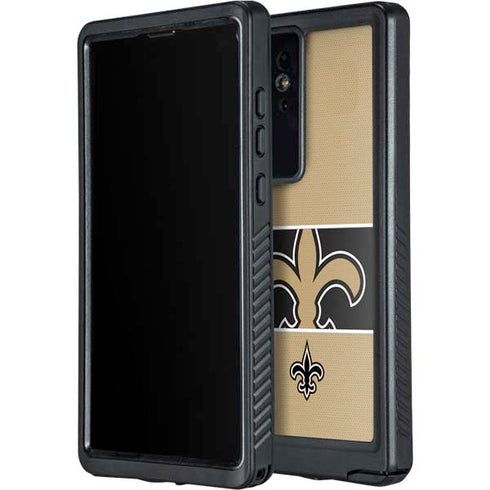 NFL New Orleans Saints Zone Block Galaxy S24 Ultra Waterproof Case