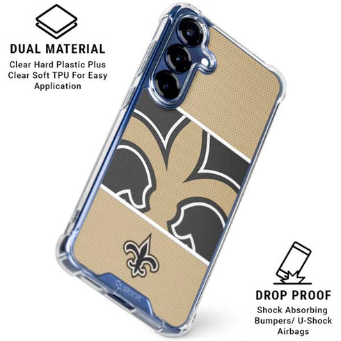 NFL New Orleans Saints Zone Block Galaxy S25 Clear Case