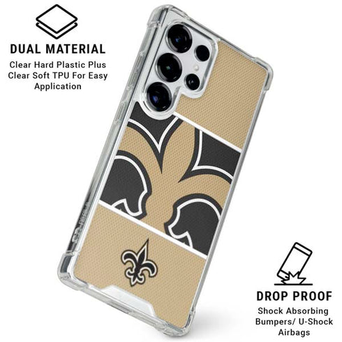 NFL New Orleans Saints Zone Block Galaxy S25 Ultra Clear Case