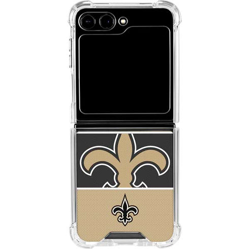 NFL New Orleans Saints Zone Block Galaxy Z Flip6 Clear Case