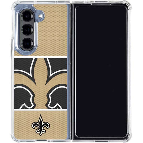 NFL New Orleans Saints Zone Block Galaxy Z Fold5 5G Clear Case