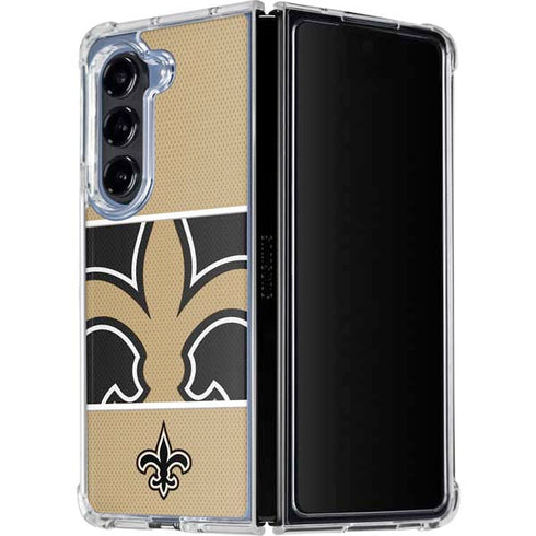 NFL New Orleans Saints Zone Block Galaxy Z Fold5 5G Clear Case