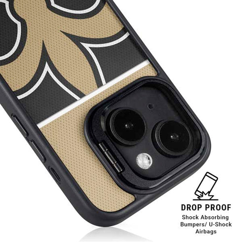 NFL New Orleans Saints Zone Block iPhone 14 Plus Kickstand Case