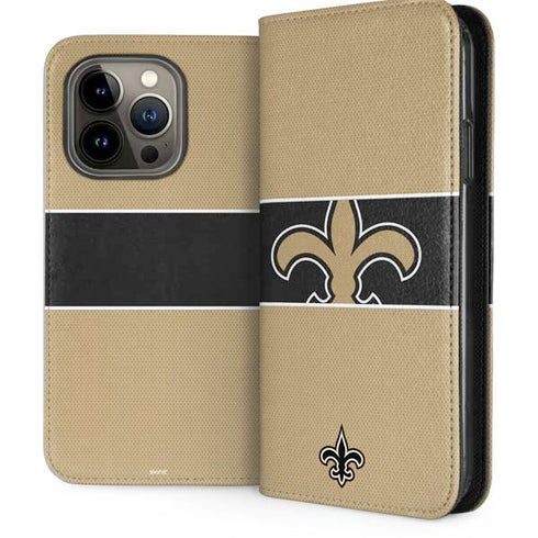 NFL New Orleans Saints Zone Block iPhone 14 Pro Folio Case