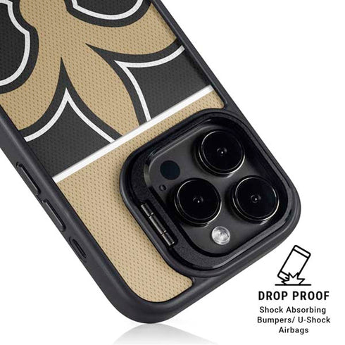 NFL New Orleans Saints Zone Block iPhone 15 Pro Max Kickstand Case